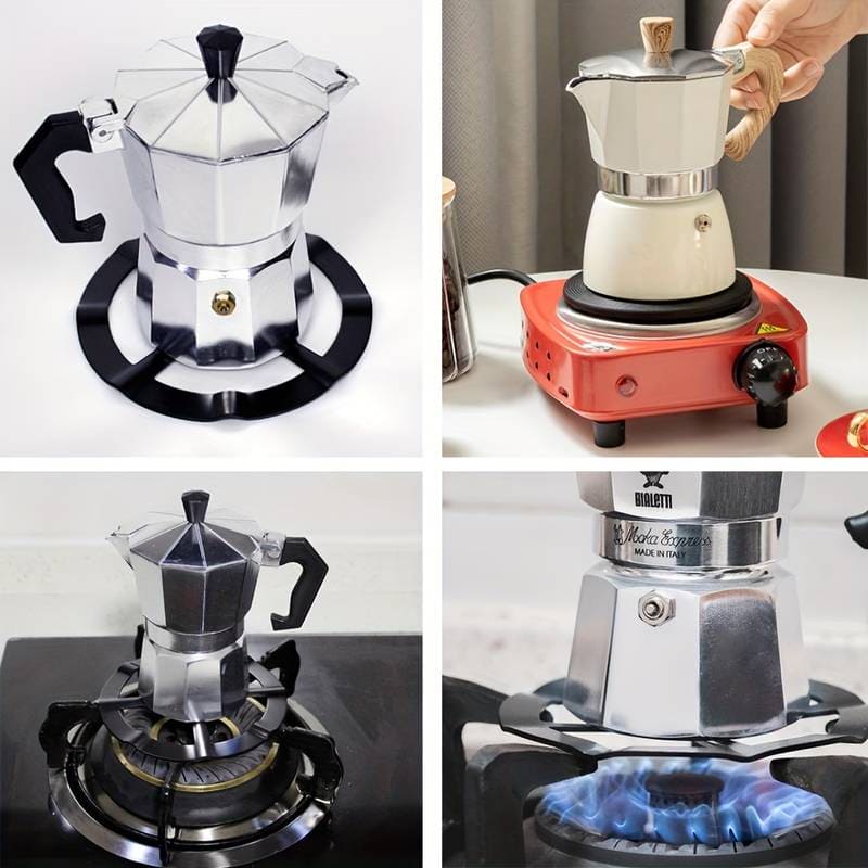 Black Mocha Pot Shelf, Universal Gas Stove Ring, Iron Gas Stove Cooker Plate, Portable Extended Stand, Iron Burner Holder Stable, Kitchen Stove Reducer Ring Holder