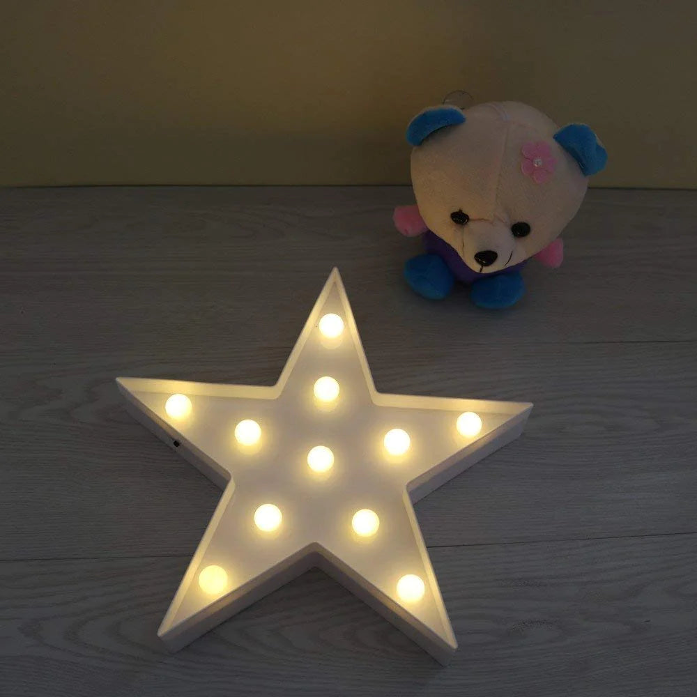 Star Shape Led Marque Lights, Ceramic Star Shape Light, Home Decor Night Light Lamp, Star Sign Wall Light