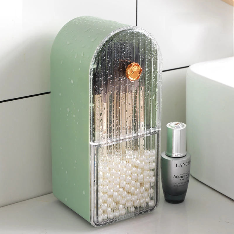 Parada Lipstick Holder, Stackable Desk Cosmetics Storage Box, Seal Makeup Brush Holder Organizer, Lipstick Pencil Storage Rack Nail Polish, Multinetwork Jewelry Storage Box, Dustproof Waterproof Grid Plastic Box, Dressing Table Multi Grid Storage Box