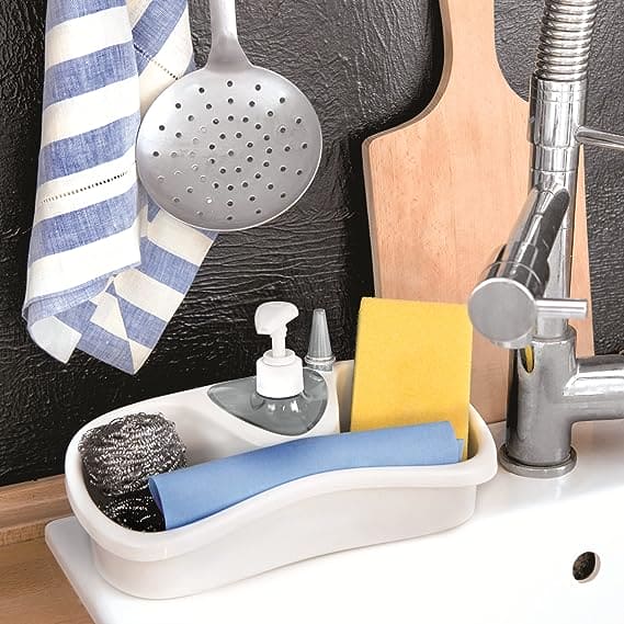 Snip Soap Dispenser With Sponge Holder, Dish Washing Soap Dispenser, Multi Utility Soap Sponge Storage for Bathroom Kitchen Basin, Titiz Soap Dispenser with Sponge Holder
