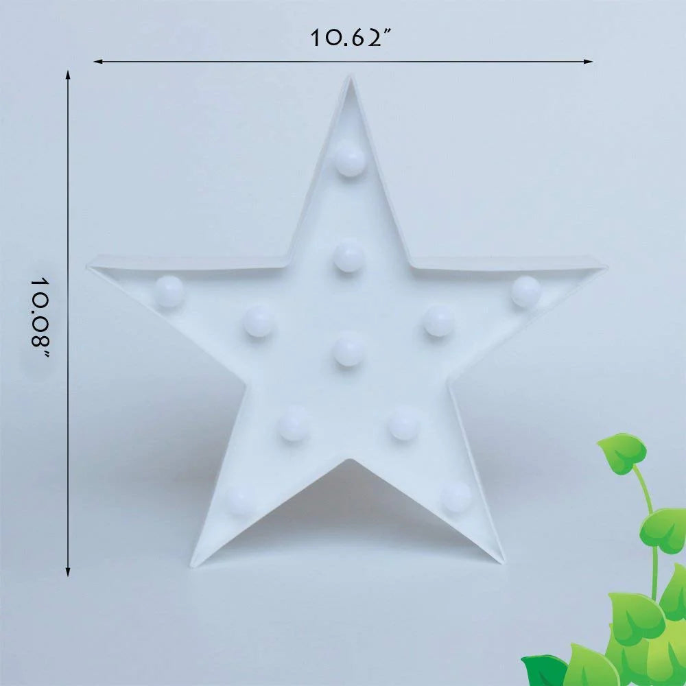 Star Shape Led Marque Lights, Ceramic Star Shape Light, Home Decor Night Light Lamp, Star Sign Wall Light