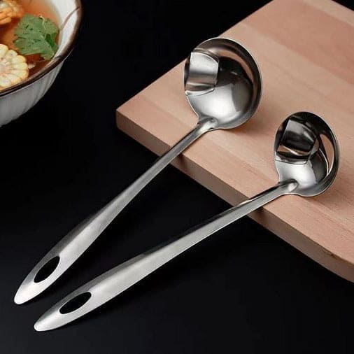 Oil Separator Spoon, Stainless Steel Filter Oil Ladle, Home Strainer Cooking Colander, Kitchen Oil Skimmer Spoon, Food Fat Skimmer Spoon