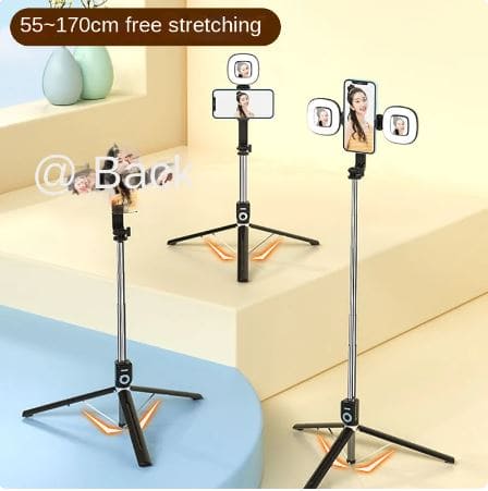 Gimbal Selfie Stick, Tripod Selfie Sticks Holder Metal Stable Bluetooth RC Shooting Beauty Selfie Stick, Stabilizer Selfie Stick Tripod with Fill Light,  Retractable Tripod Phone Stand With Light, 360° Rotating Photography Live Streaming Devices