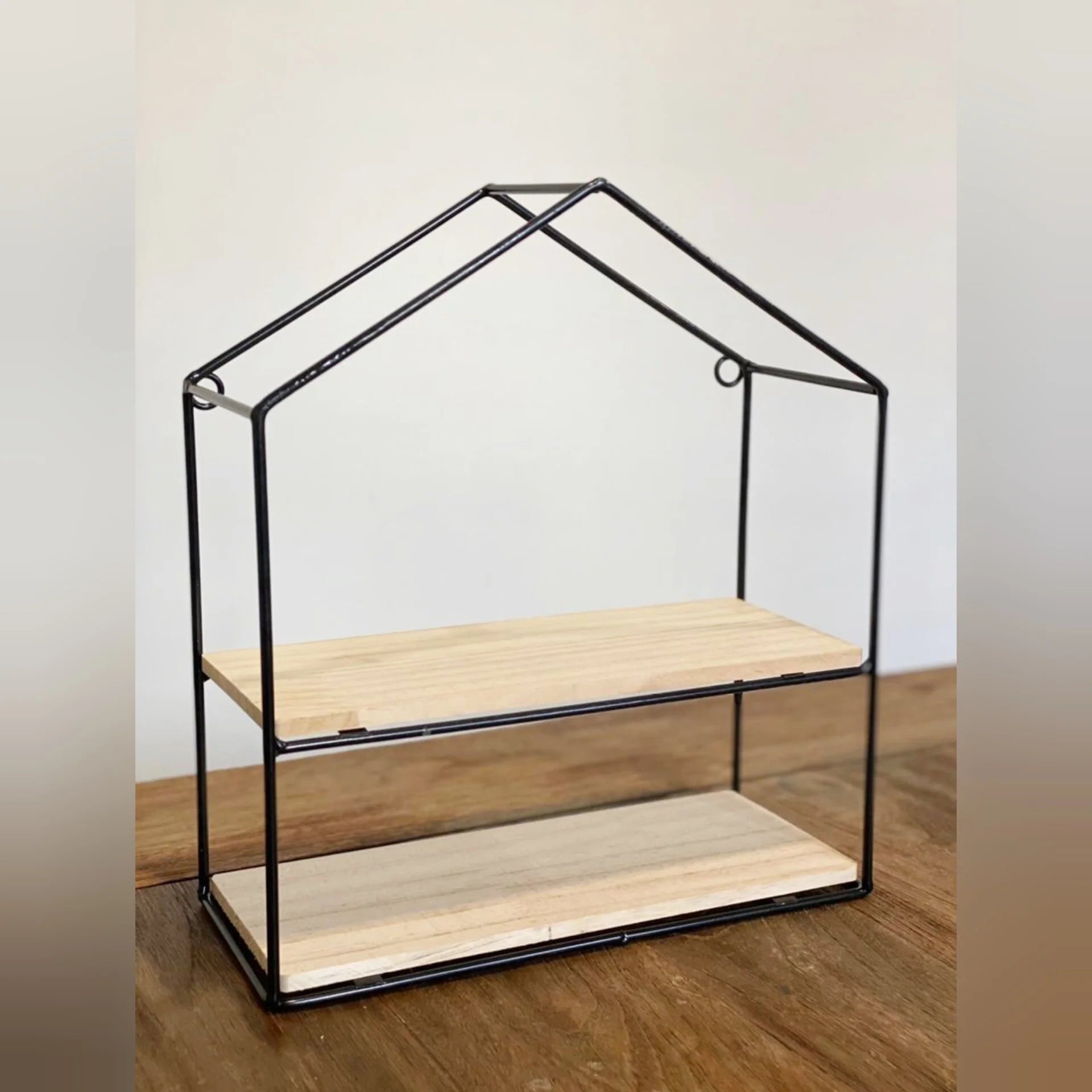 Double Layer Iron Metal Wall Shelf, Multi-use Metal Wall Storage Shelf for Home, Floating Shelves Organizer