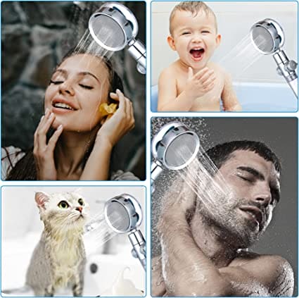 Propeller Shower Head, Bathroom Turbo Fan Shower, Adjustable Handheld Shower Head, 360°Turbo Fan Shower With Filters, Vortex Shower Head, Hydro Jet Shower Head, Fan Shower Head, Propeller Driven Handheld Shower Head with Filter