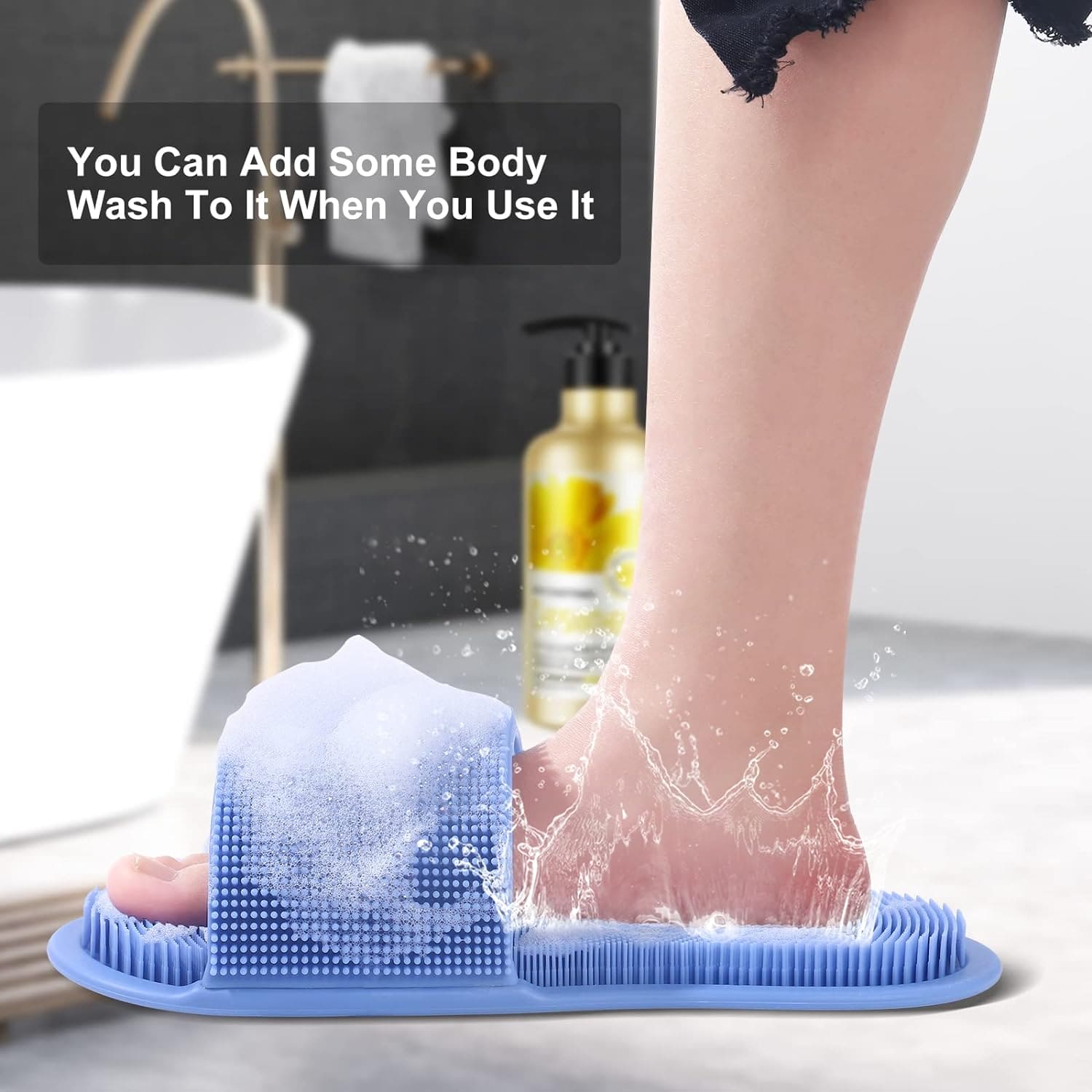 Home Massage Slipper, Foot Rubbing Silicone Slipper, Suction Cup Massager Slippers, Non Slip Suction Cup Foot Relief Massager Cleaner for Men and Women, Shower Feet Cleaning Brush