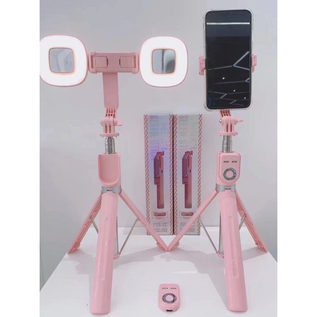 Gimbal Selfie Stick, Tripod Selfie Sticks Holder Metal Stable Bluetooth RC Shooting Beauty Selfie Stick, Stabilizer Selfie Stick Tripod with Fill Light,  Retractable Tripod Phone Stand With Light, 360° Rotating Photography Live Streaming Devices