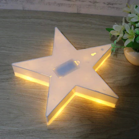Star Shape Led Marque Lights, Ceramic Star Shape Light, Home Decor Night Light Lamp, Star Sign Wall Light