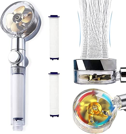 Propeller Shower Head, Bathroom Turbo Fan Shower, Adjustable Handheld Shower Head, 360°Turbo Fan Shower With Filters, Vortex Shower Head, Hydro Jet Shower Head, Fan Shower Head, Propeller Driven Handheld Shower Head with Filter