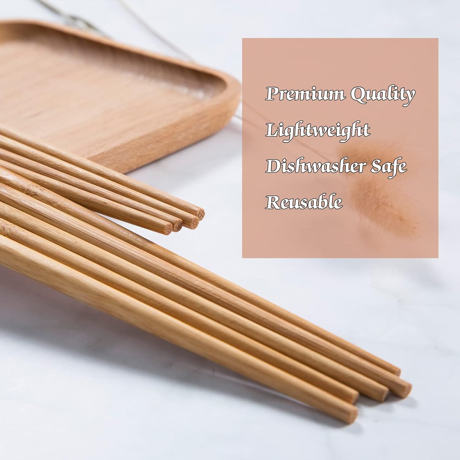 Set Of 10 Bamboo Sticks, Wooden Bamboo Chopsticks, Reusable Japanese Chopsticks, Non Slip Food Chop Sticks, Natural Kitchen Chopsticks, Household Bamboo Chopsticks, Kitchen Restaurant Home Tableware
