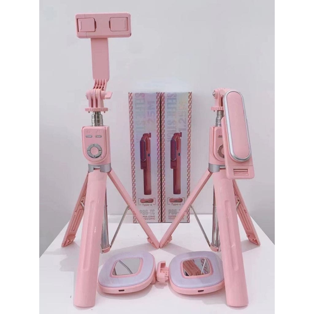 Gimbal Selfie Stick, Tripod Selfie Sticks Holder Metal Stable Bluetooth RC Shooting Beauty Selfie Stick, Stabilizer Selfie Stick Tripod with Fill Light,  Retractable Tripod Phone Stand With Light, 360° Rotating Photography Live Streaming Devices