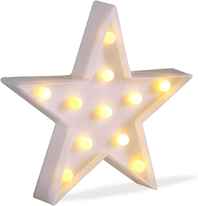 Star Shape Led Marque Lights, Ceramic Star Shape Light, Home Decor Night Light Lamp, Star Sign Wall Light