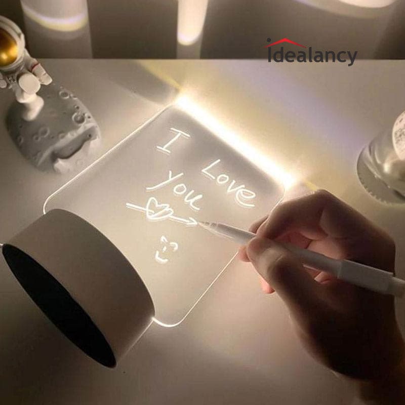 Writing Led Lamp, Led Note Board, Acrylic Erasable Message Small Board, Creative Led Night Light USB Message Board With Pen, Decoration Night Lamp, Rewritable Message Board with Warm Soft Light, LED Photocopying Table Drawing Board