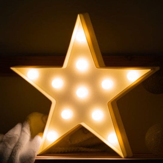 Star Shape Led Marque Lights, Ceramic Star Shape Light, Home Decor Night Light Lamp, Star Sign Wall Light