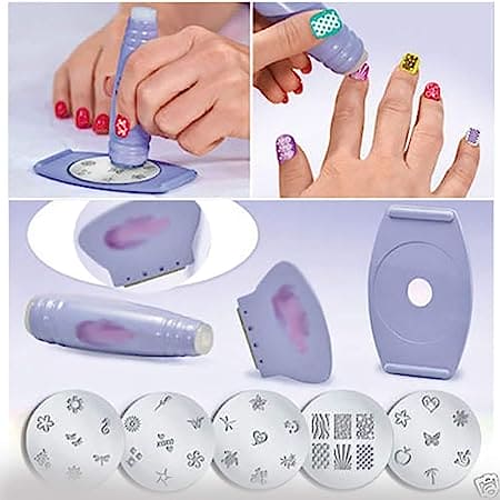 Saloon Express Nail Art Stamping Kit, Professional Nail Polish Art Kit, Decals Nail Paint Stamp