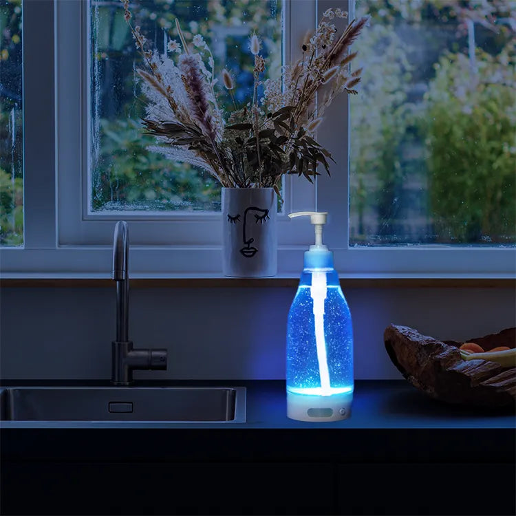 LED Soap Dispenser, 7 Soothing Color Hand Sanitizer, Automatic Liquid Soap Dispenser, Sensor Soap Dispenser, Night Light Soap Dispenser For Kitchen Bathroom, Liquid Containers Bottle With Night Light, Plastic Hand Soap Dispensers