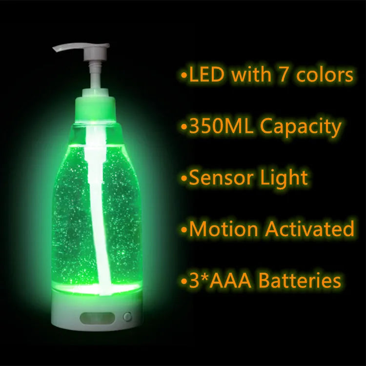 LED Soap Dispenser, 7 Soothing Color Hand Sanitizer, Automatic Liquid Soap Dispenser, Sensor Soap Dispenser, Night Light Soap Dispenser For Kitchen Bathroom, Liquid Containers Bottle With Night Light, Plastic Hand Soap Dispensers