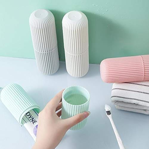 Capsule Toothbrush Holder, Travel Toiletries Storage Cup, Bathroom Storage Case, Washing Mouth Cup, Hiking Camping Plastic Toothbrush Holder, Multipurpose Capsule Shape Container Case Box