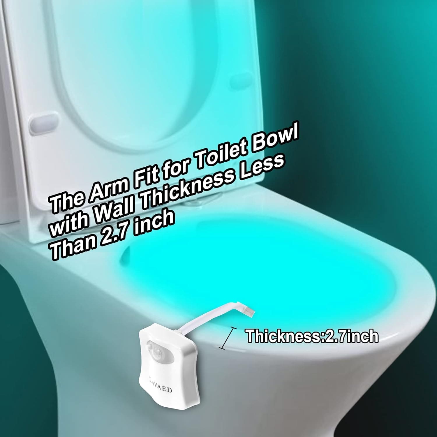 Toilet Bowl Led Sensor Lamp, Bathroom Colorful Motion Sensing Night Light, Multicolor Toilet Bowl Seat Lamp for Bathroom, Toilet Rgb Inside Light, Motion Sensor Activated Glow for Toilet Bathroom Bowl
