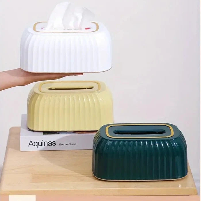 Nordic Strip Napkin Box, Buckle Removable Tissue Box, Portable Plastic Napkin Holder, Wide Compatibility Tissue Box, Modern Style Handkerchief Box