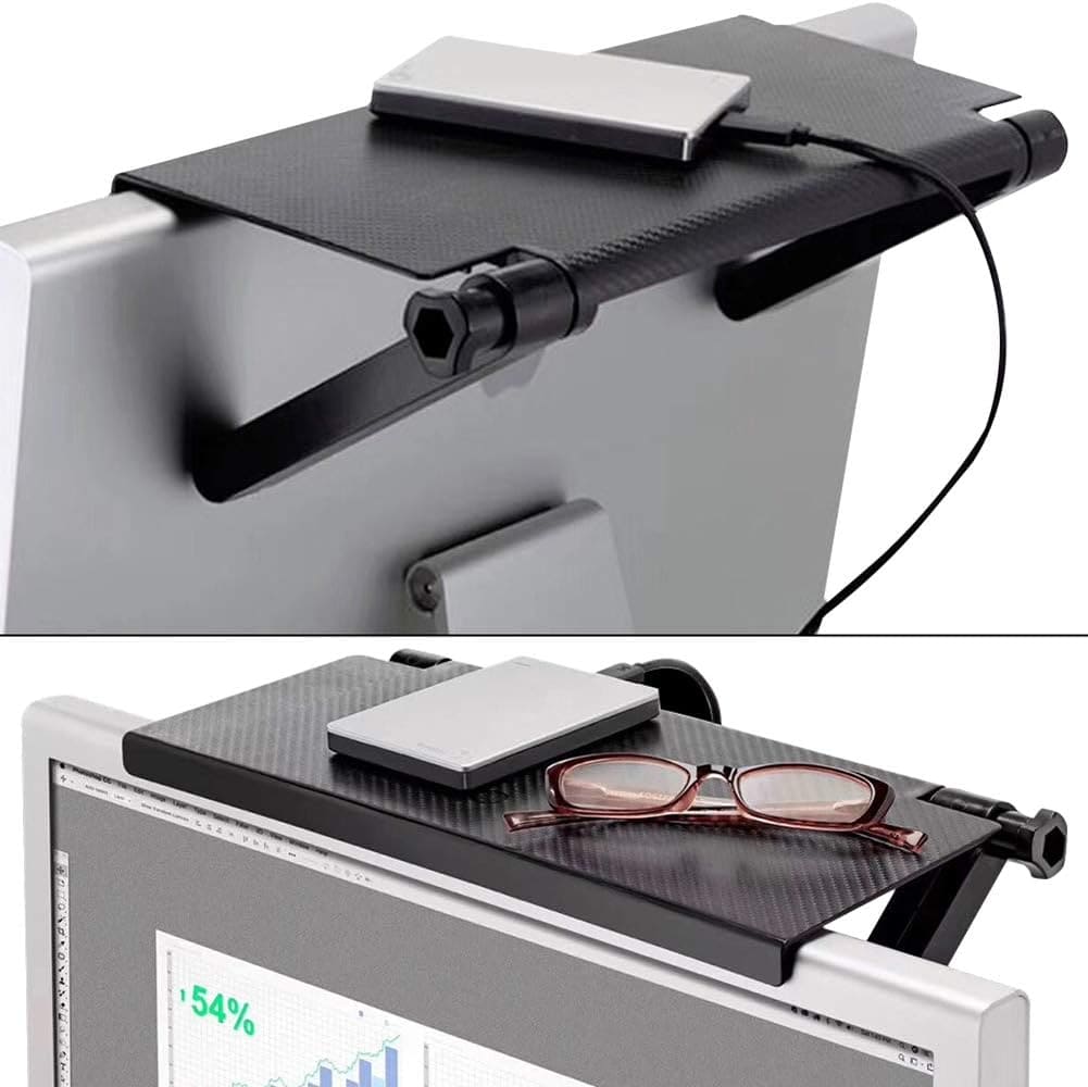 LED Screen Top Shelf, Computer Monitor Riser Desktop Stand, TV Screen Caddy Storage Rack, Adjustable  Top Storage Shelf, Multifunction TV Screen Top Storage Bracket, Large TV Mount Top Organizer,  Signal Router Storage Rack