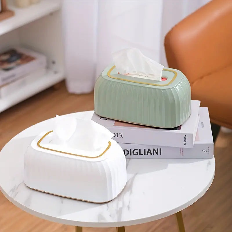 Nordic Strip Napkin Box, Buckle Removable Tissue Box, Portable Plastic Napkin Holder, Wide Compatibility Tissue Box, Modern Style Handkerchief Box