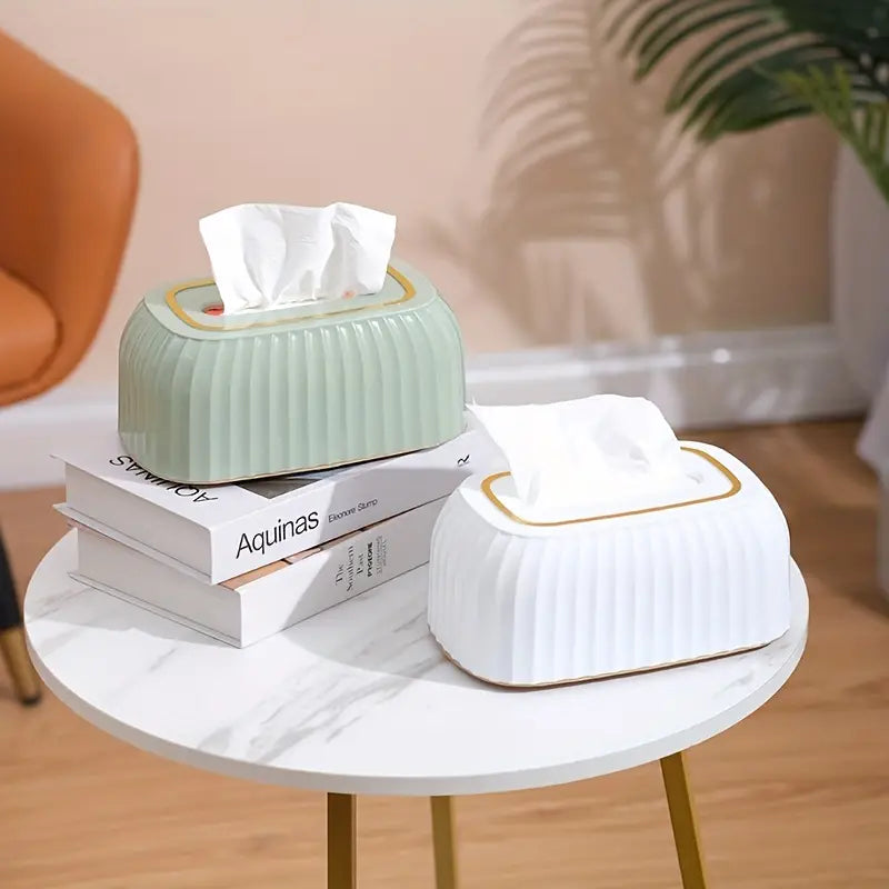 Nordic Strip Napkin Box, Buckle Removable Tissue Box, Portable Plastic Napkin Holder, Wide Compatibility Tissue Box, Modern Style Handkerchief Box