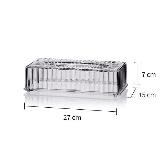 Strip Napkin Holder, Fancy Tissue Box Holder, Swirl Rectangular Acrylic Clear Plastic Tissue Holder