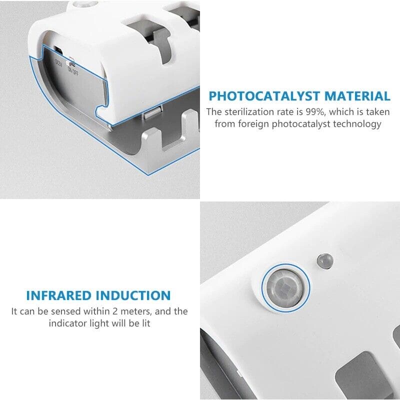 Smart UV Toothbrush Sterilizer, Ultraviolet Light Toothbrush Sterilizer, Automatic Toothpaste Squeezer Dispenser, Wall Mount Toothpaste Dispenser Home Bathroom Accessories, Electric Toothbrush Holder With Toothpaste Dispenser