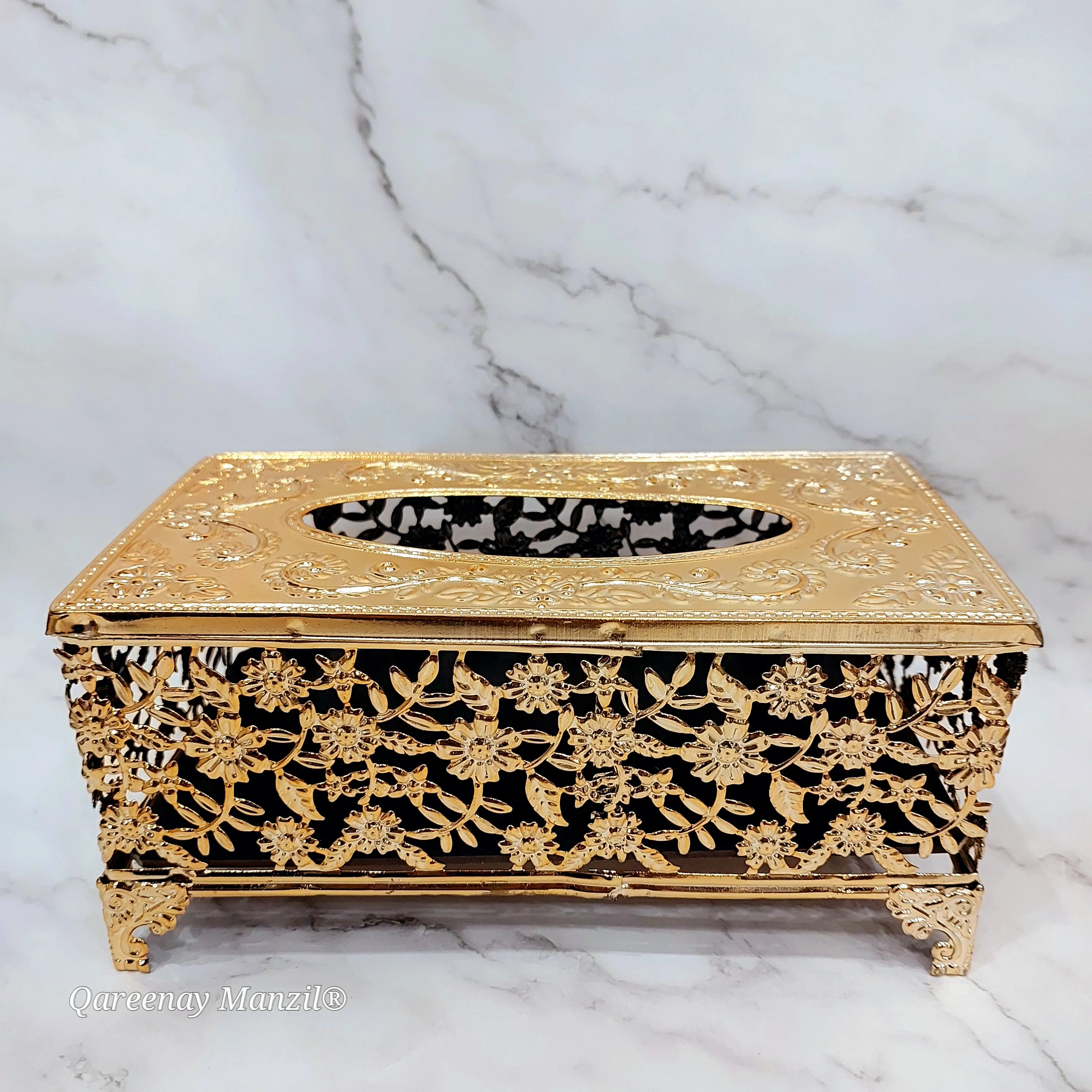 Fancy Waste Bin And Tissue Box Set, Luxury Garbage Bin With Tissue Box, Decorative Crystal Dustbin And Tissue Box