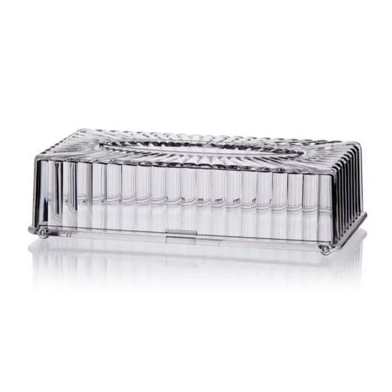 Strip Napkin Holder, Fancy Tissue Box Holder, Swirl Rectangular Acrylic Clear Plastic Tissue Holder