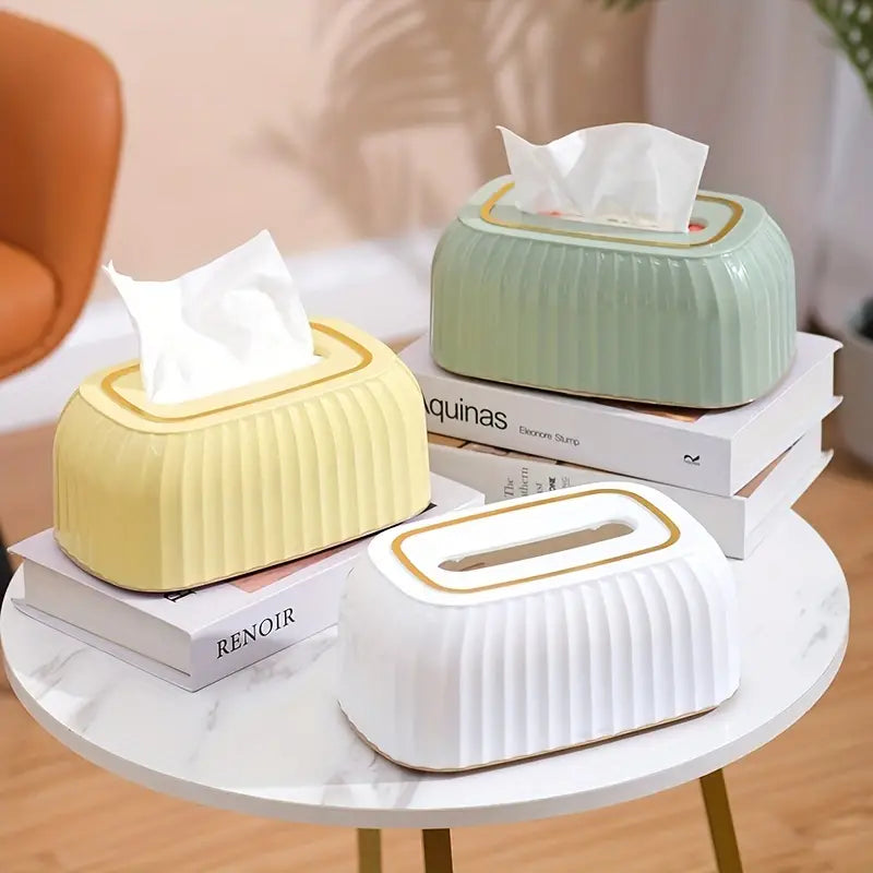 Nordic Strip Napkin Box, Buckle Removable Tissue Box, Portable Plastic Napkin Holder, Wide Compatibility Tissue Box, Modern Style Handkerchief Box