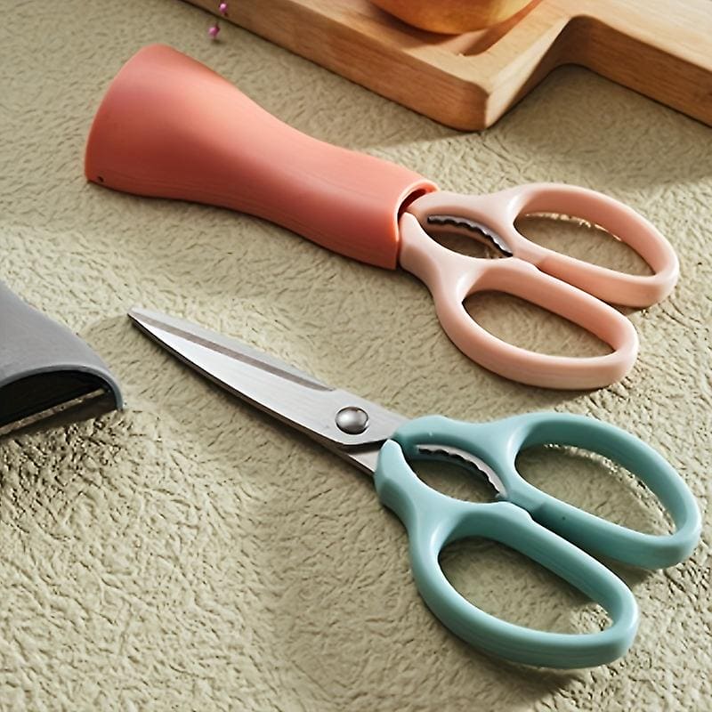 Kitchen Scissor Peelar Set, 3 In 1 Melon Planer, Wovilon Scissor And Peelar, Multipurpose Food Shear, Practical Kitchen Cutting Tool, Heavy Duty Meat Poultry,  Stainless Steel Utility for Ultra Sharp Seafood Herb Serrated