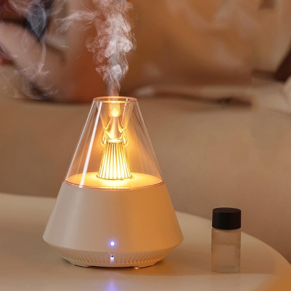 Volcano Room Diffuser, USB Air Humidifier, Retro Light Air Freshner, 150ML Essential Oil Diffuser, Remote Control Aromatherapy Humidifier, Ultrasonic Cool Mist Maker Frogger, Candlelight Fragrance Scent Dispenser, Home Car Bedroom Table Humidifier