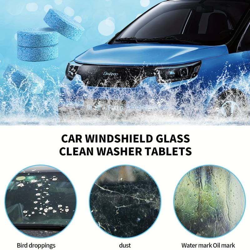 Set Of 12 Windshield Cleaning Tablet, Multifunctional Glass Cleaning Tabs, Home Toilet Cleaning Concentrated Tablets, Solid Effervescent Tablet, Auto Wiper Detergent Glass Cleaner, Multipurpose Washer Cleaner Tablet