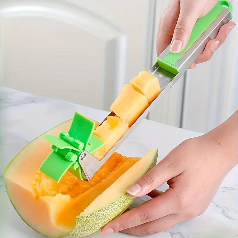 Watermelon Windmill Cutter, Stainless Steel Watermelon Slicer, Multifunctional Fruit Cutter, Cantaloupe Slicer Fruit Divider, Artifact Kitchen Gadget