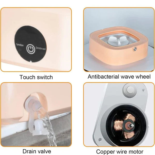 1.8L Portable Mini Foldable Washing Machine, Ultrasonic Turbine Washing Machine, Portable Turbo Washer for Travel, Foldable Bucket Type Laundry Clothes Washer, Lightweight Collapsible Bucket Washing Machine