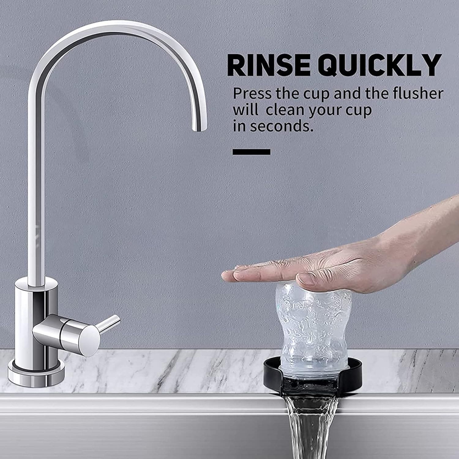 Automatic Cup Washer, Faucet Glass Cleaner For Kitchen Sink, Bar Glass Rinser Coffee Pitcher, Washer Bottle Rinser Wash Cup Tool, Faucet Bar Glass Rinse, Kitchen Sink Accessories Sets Glass Rinser, High Pressure Glass Cleaner
