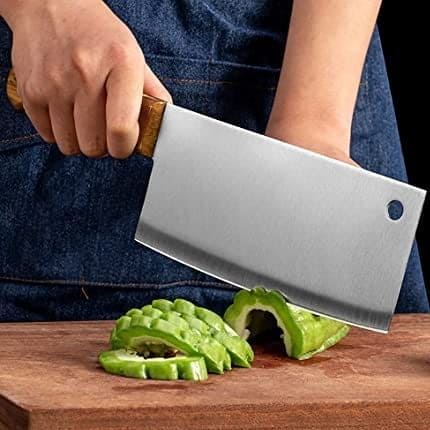 Butcher Knife, Meat Fish Vegetables Chopping Cleaver Butcher, Professional Knife Kitchen Chopping Chef Tool, Stainless Steel Bone Cutter Meat Cleaver Slicer Vegetable, Multipurpose Cleaver for Meat Bone Cutting Vegetable Slicing