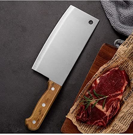 Butcher Knife, Meat Fish Vegetables Chopping Cleaver Butcher, Professional Knife Kitchen Chopping Chef Tool, Stainless Steel Bone Cutter Meat Cleaver Slicer Vegetable, Multipurpose Cleaver for Meat Bone Cutting Vegetable Slicing