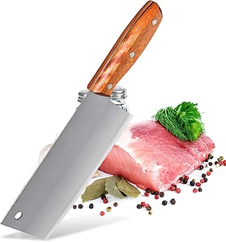Butcher Knife, Meat Fish Vegetables Chopping Cleaver Butcher, Professional Knife Kitchen Chopping Chef Tool, Stainless Steel Bone Cutter Meat Cleaver Slicer Vegetable, Multipurpose Cleaver for Meat Bone Cutting Vegetable Slicing
