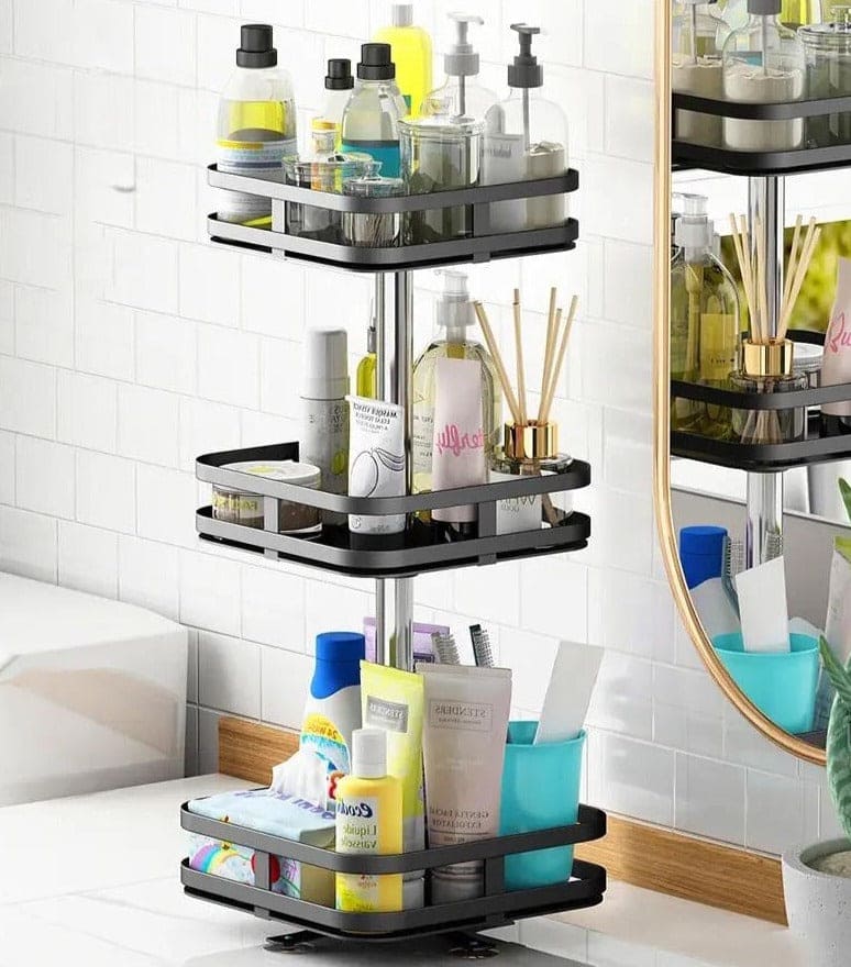 Revolving Storage Rack, Multifunction Rotating Spice Organizer, Seasoning Condiment Container, Kitchen Storage Rack Shelf, Rotatable Sliding Drawer Shelf, Multilayer Rotating Corner Storage Rack, 360° Rotation Spice Bottles