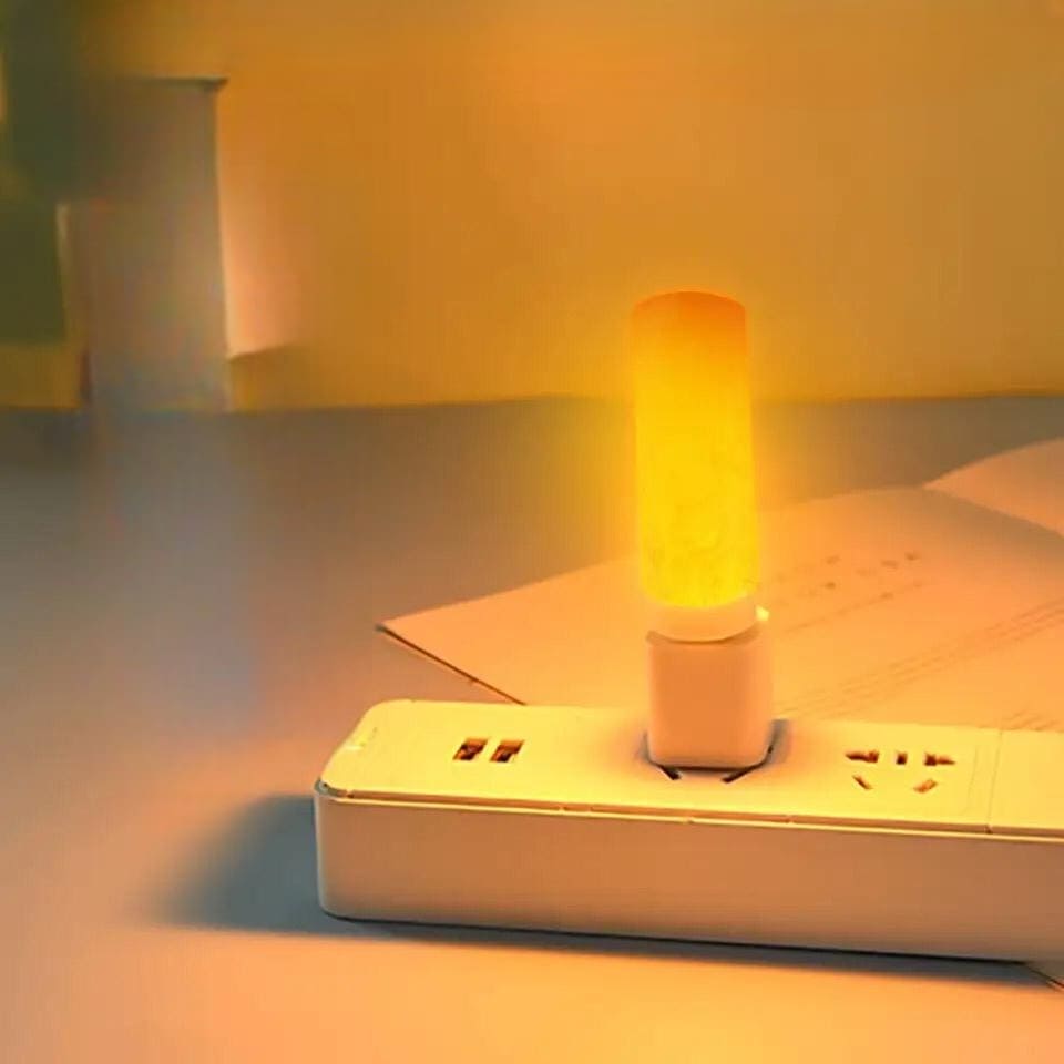 Led Flame Light, Flame Flashing Candle Light, Portable Mini Night Light, Ultra Bright Energy Saving Flame Light, USB Imitating Flickering Candle Night Lamp, Flame Flashing Candle Book Lamp