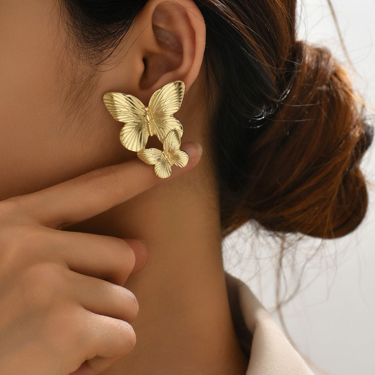 Double Butterfly Earrings, Butterfly Insect Individual Stud Earrings, Butterfly Geometry Stud Earrings For Women, Vintage Butterfly Drop Earrings Jewellery