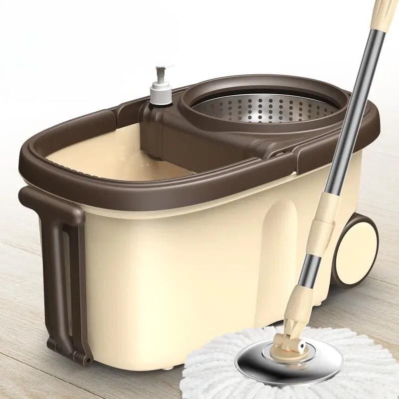 Spin Bucket Mop, Household Magic Spin Mop Bucket, Double Drive Hand Pressure Rotating Mop, 360 Easy Wring Microfiber Spin Mop, Corner Mop With Bucket Basket, Home Kitchen Bathroom Floor Cleaning, Magic Rotating Mop With Bucket