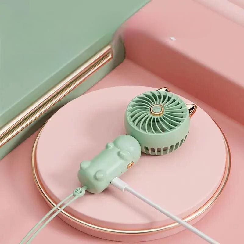 Cute Foldable Cat Fan, Mini Portable Fan, Electric Fan Foldable Cute Desk Fan, Handheld Pocket Fan, Outdoor Travel Mini Fan, Cute Rechargeable Handheld Fan, Cartoon Portable Usb Charge Fan, Portable Table Fan