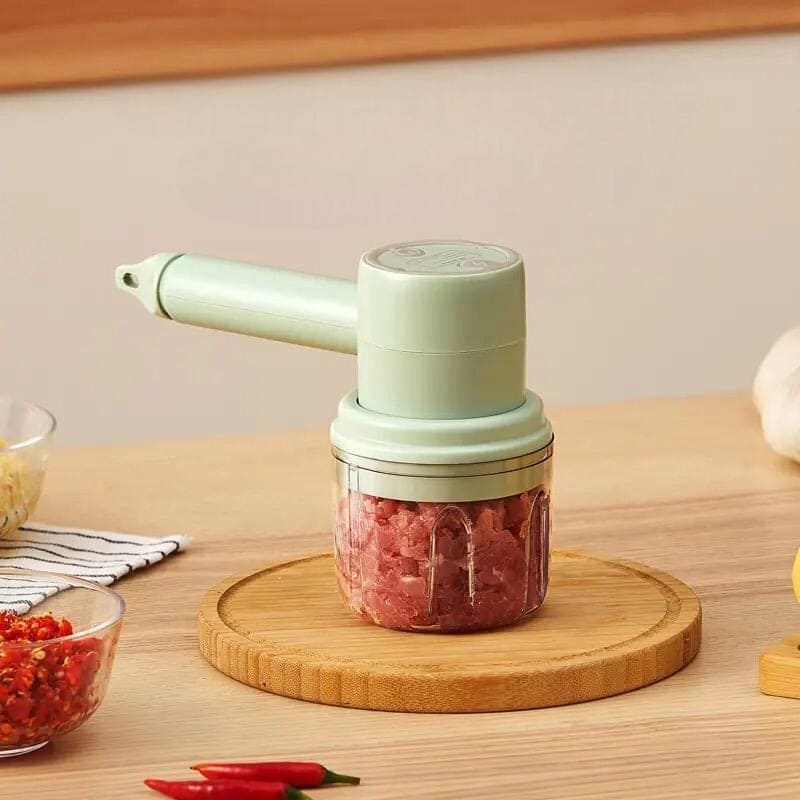 Mini Food Mixer, 3 In 1 Cordless Garlic Chopper, Electric Hand Mixer, Portable Manual Mixer, 3 Speed Adjustable Electric Egg Beater, Wireless Multifunction Hand Blender, USB Rechargeable Mini Food Chopper, Kitchen Blender For Baking Cooking