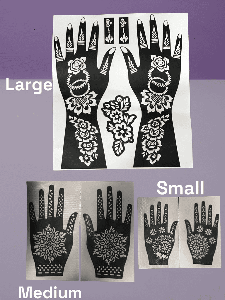 Professional Henna Stencil Temporary Hand Tattoo, Body Art Sticker, Temporary Hand Mehndi Tattoo, Body Art Sticker, Wedding Tool Flower Tattoo Stencil