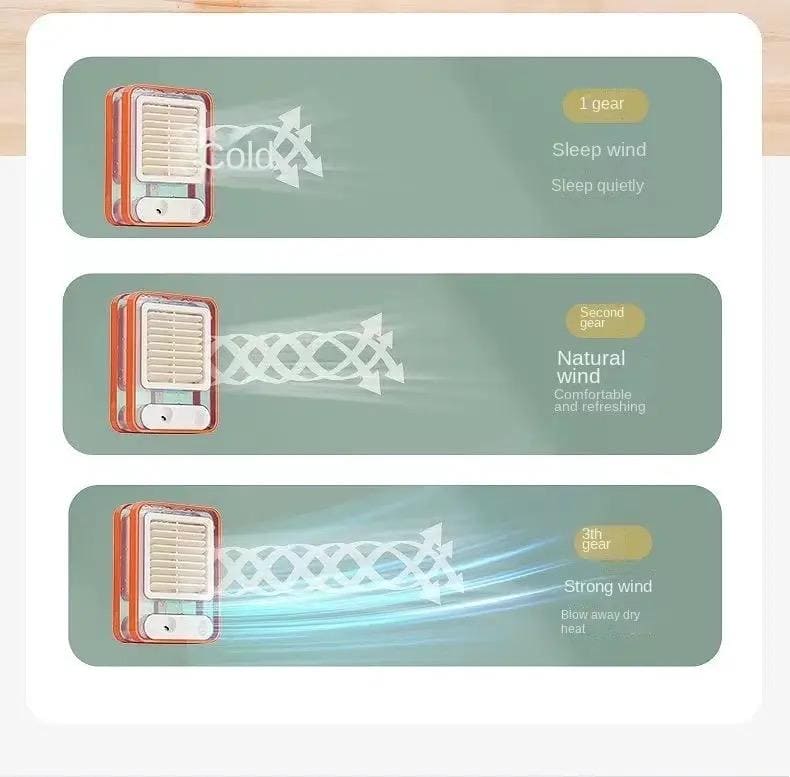 Portable Desktop Air Conditioner, USB Mini Air Cooler Fan, Water Cooling Fan, 500 ml Water Tank USB Personal Cooler, Quiet Mini Desktop Cooling Fan for Indoor Outdoor, Personal Humidifying Air Fan, Air Cooler Desk Fan for Office Kitchen Home