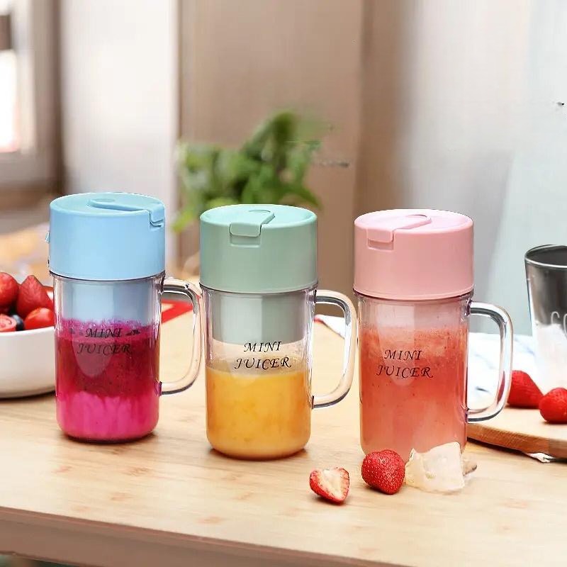 Glass Bottle Blender, 6 Blades Portable Electric Juicer, Automatic Smoothie Blender, Wireless Mixers Ice Crush Cup, Mini Cordless Crushed Ice Machine, USB Charging Fruit Vegetable Blender, Personal Blender For Shakes And Smoothies